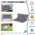 thumbnail image 5 of XXLYY Porch Swing Cushions, Waterproof Swing Replacement Cushions with Backrest and Ties, Garden Bench Seat Cushion, Outdoor Porch Patio Swing Non-Slip Chairs Pad, 5 of 8