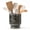 Gray & Blue & Brown, variant on Farmhouse Kitchen Utensil Holder for Kitchen Counter, Ceramic Large Cooking Utensil Crock with Cork Mat, Decorative Rustic Utensil Organizer for Countertop