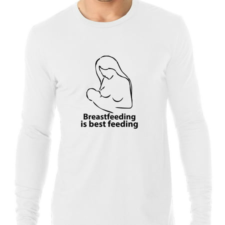 Breastfeeding is Best Feeding - Silhouette Men's Long Sleeve (Best Exercise For Male Breasts)