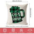 thumbnail image 3 of Set of 4 St Patricks Day Decorations Pillow Covers 18x18 Green Plaid Spring Farmhouse Decorative Pillow Covers for Irish Shamrock Clover Home Decor Throw Pillows Cover Sofa Decor, 3 of 6