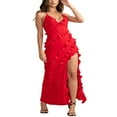 thumbnail image 1 of PENGXIANG Women Dresses  Sleeveless Backless Ruffled Solid Color Casual Party Summer Spring Long Dress, 1 of 4