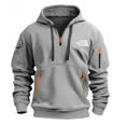 thumbnail image 5 of Sudadera informal con capucha para hombre, sudadera de manga larga con múltiples bolsillos con cremallera, estampado europeo, otoño e invierno, novedad de 2024, 5 of 5