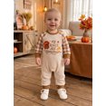 thumbnail image 2 of Baby Boy Thanksgiving Clothes Long Sleeve Turkey Letter Print Romper One Piece Sweatshirt Jumpsuit 0-18 Months Fall Clothes, 2 of 9