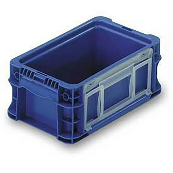 ORBIS Stakpak Modular Straight Wall Container 12""L x 7-13/32""W x 5""H Blue Pol