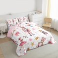 thumbnail image 3 of Feelyou Kawaii Pink Nutcracker Queen Comforter Set, Christmas Princess Bowknot Bedding Sets, Teen Kid Child Reversible Bedding Comforter Set, Lightweight Room Decor, 3pcs, 3 of 8