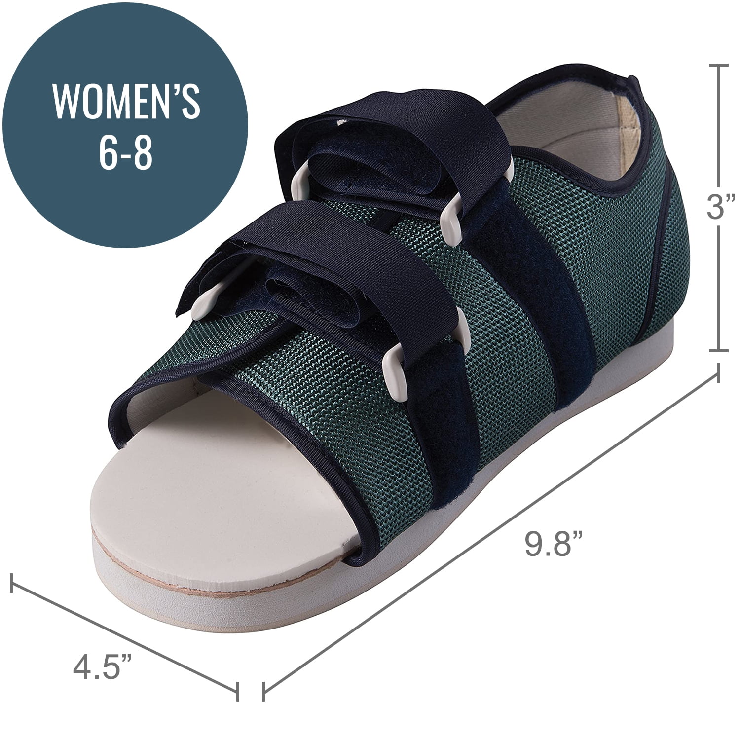 DMI Post Op Shoe, Surgical Walking Shoe, Lightweight, Adjustable Straps, Universal Left and Right Foot Fit, 1 Each, Shoe Size Men's 6-8