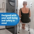 thumbnail image 3 of Medline Shower and Bath Chair with Back and Armrests for Elderly, 13.5 in Seat, Gray, 350 lb Weight Limit, 3 of 7