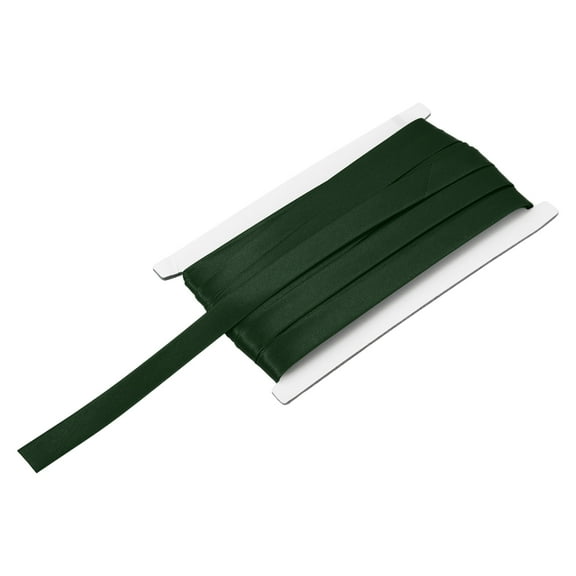Uxcell Double Fold Bias Tape for Sewing 5/8 Inch x 12 Yards Satin Pre-fold Continuous Binding Tape for Seaming Quilting Hemming Binding DIY Crafts, Deep Green