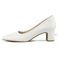 thumbnail image 5 of PENNYSUE Women's Pointed Toe Pumps 2 Inch Chunky Block Low Heels White Dressy Shoes Slip On Pump Size 9M, 5 of 6