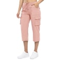 thumbnail image 5 of HBYJLZYG Women's Cargo Capri Pants with Elastic Drawstring Waist and Multiple Utility Pockets, Summer Outdoor Activewear for Hiking, Travel, and Daily Casual Wear, 5 of 6