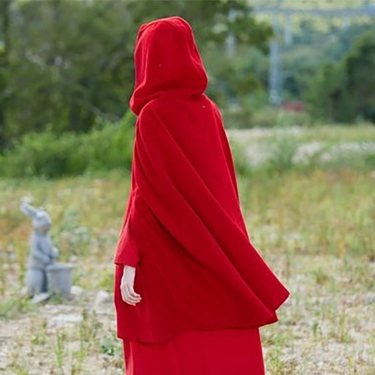 Jackets for Women Trendy Hooded Poncho Cloak Vintage Wool Cape