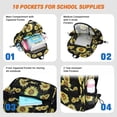 thumbnail image 3 of Soda Candy Mesh Backpack Heavy Duty See Through School Backpacks Transparent Bookbag Semi-Transparent Net Book Bags for Beach, Work, Black Sunflower, 3 of 6