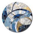 thumbnail image 2 of Designart "Constructing Blue Realms in Blue and Gold I" Abstract Shapes Oversized Wall Clock, 2 of 6