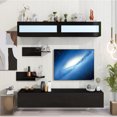 Black High Gloss TV Stand with Storage Modern Entertainment
