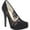 Black Lace, variant on Womens Beige 1" Platform Comfort Parisah Almond Toe Stiletto Slip On Pumps Shoes 8.5 M