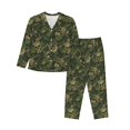 thumbnail image 1 of Fotbe Green Camouflage Skull Conjunto de Pijama de Manga Larga para Mujer con Estampado, Ropa de Dormir de 2 Piezas, Conjunto de Casa Suave y Cómodo con Bolsillos-Medium, 1 of 7