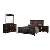 Carlton Bedroom Set with Upholstered Headboard Cappuccino