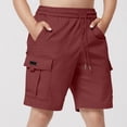 thumbnail image 2 of Pretxorve Kids Boys Cargo Shorts Summer Solid Elastic Waist Loose with Side Pockets Casual Bottoms Sizes 5‑15Y, 2 of 5
