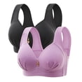 thumbnail image 1 of DecSea 2 Pcs Soutien-Gorge Brodé Brillant Confortable Respirant Sans Armatures, 1 of 2
