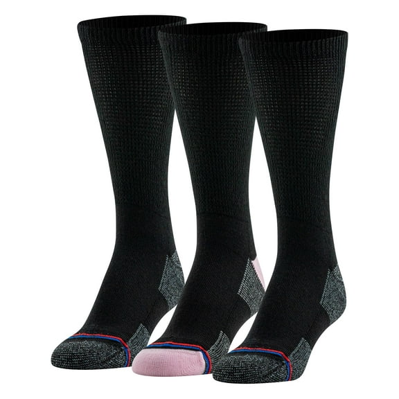 MediPeds Women's Half Cushion Crew Socks, 3 Pairs