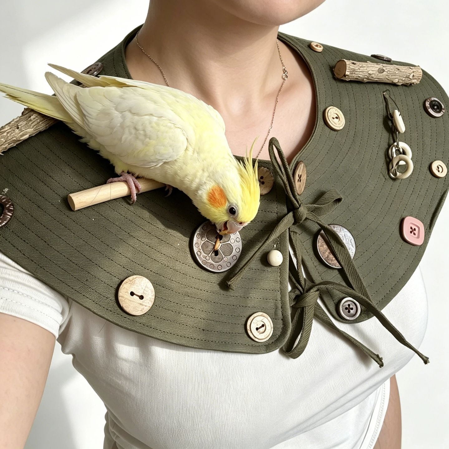 Bird Shoulder Cape for Home Indoor Outdoor Reusable Washable Anti-Scratch Shoulder Guard Poop Pad Diaper for Finch Lovebird Conure Parakeet Budgerigar