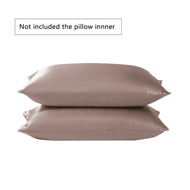 Funda de almohada Funda de almohada transpirable Funda de cojín para la cabeza de tela Funda de almohada de color sólido para cama, Marrón Eigraketly HA003270-05