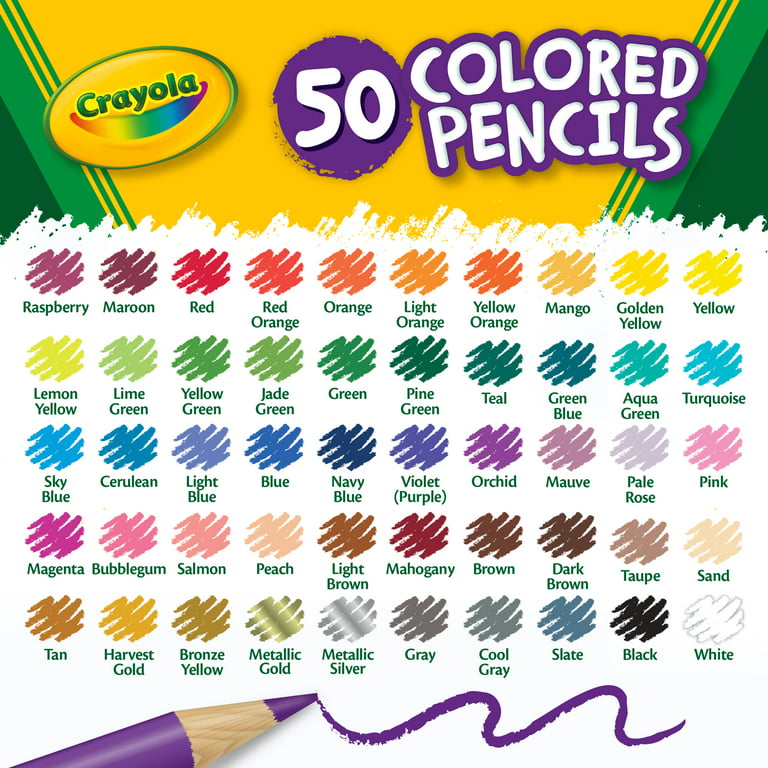 Crayola Colored Pencils For Adults (50 Count), Colored Pencil Set For Adult  Coloring, Back To School Supplies For High School [ Exclusive] -  Imported Products from USA - iBhejo