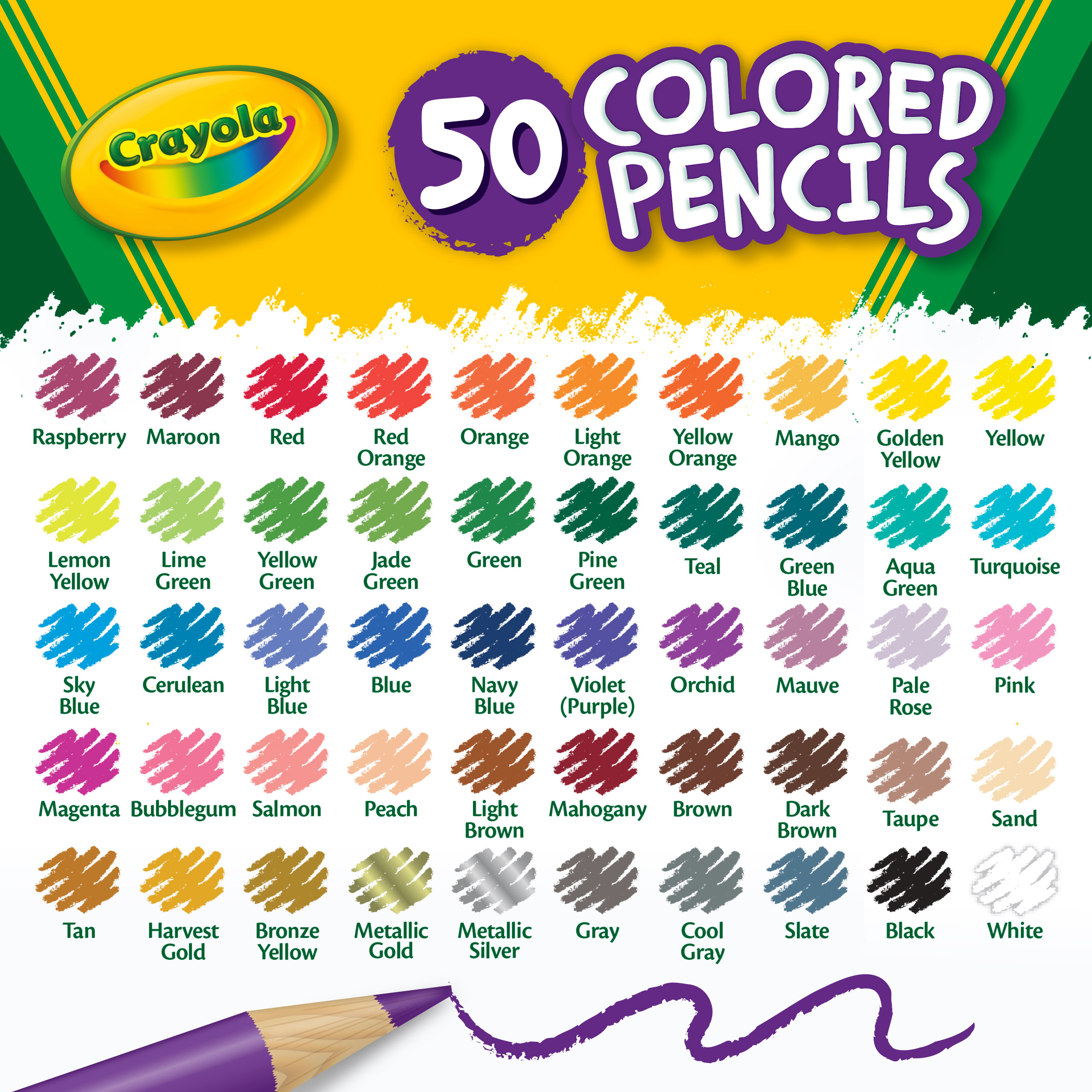 Crayola Colored Pencil Set, 50 Ct, Back to School Supplies for Teachers, Asstd Colors, Beginner Child - image 9 of 10