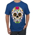 thumbnail image 1 of Wild Bobby Day Of The Dead Sugar Skull Pop Culture Men Graphic Tee, Royal, Medium, 1 of 5