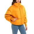 thumbnail image 3 of Orolay Women's Puffer Jacket Winter Puffer Jacket Long Sleeve Zipper Short Down Coat with Pockets Orange XS, 3 of 5