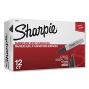 Chisel Tip Permanent Marker, Medium Chisel Tip, Black, 4/pack
