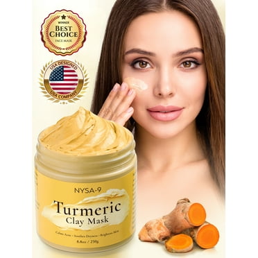 Turmeric Clay Face Mask W/ Bentonite for Skin Care Facial Beauty Reduce Acne and Scars Mask, Boosts Circulation, Skin Brightening Mask Deep Clean Pore by Nysa-9
