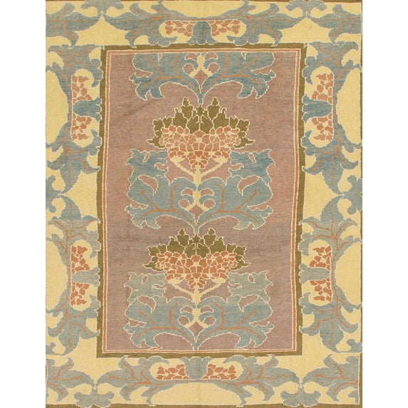 Ahgly Company Machine Washable Indoor Rectangle Abstract Fall Leaf Brown Green Area Rugs, 8' x 12'