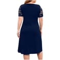 thumbnail image 4 of Dresses for Women Plus Size Clearance Sexy Solid Fashion Large Size Short Sleeve Round-Neck Ladies Slim Dress, 4 of 6