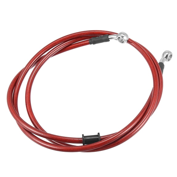 170cm 66.93" 10mm Motorcycle Dirt Bike Braided Brake Clutch Oil Hoses Line Pipe Clutch Throttle Gas Line Fuel Pipe Red