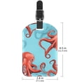 thumbnail image 6 of Square 2Pack PU Leather Octopus Cruise Luggage Tag with Privacy Cover and Name ID Tag for Travel Handbags Backpacks Luggage Tags, 6 of 6