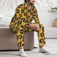 thumbnail image 6 of KLL Retro Vinyl Records Sleepwear Mens Flannel Pajamas,Long Cotton Pj Set, 6 of 7