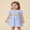 Blue, variant on Toddler Girls Dress Letter Apple Embroidery Plaid Doll Collar Short Sleeve Casual Dress Kids Summer Dress