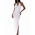thumbnail image 3 of Women Knit Bodycon Maxi Cover-Up Dress Sleeveless Cover Up Summer White L, 3 of 8