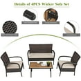 Gymax 4PCS Rattan Patio Conversation Set Outdoor Furniture Set