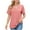 Pink, variant on V Neck Shirts for Women Oversized Summer Tops Soft Casual Short Sleeve Cute Basic Tees,Pink,S