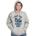 thumbnail image 4 of I Put Eat In Cheat Day Funny Foodie Zip Up Hoodie Men's Women's Brisco Brands M, 4 of 6