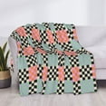 thumbnail image 3 of Honeii Colorful Checkered print throw blanket, crafted from cozy cotton flannel, offers versatile home decor as a bedding suitable for all seasons.-50"x40", 3 of 6