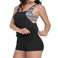 thumbnail image 3 of Women Tankinis Set Spaghetti Strap V-Neck Floral Vest  Boxer Underpants, 3 of 6