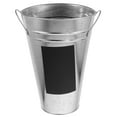 thumbnail image 1 of Shisuyan 1Pc Iron Sheet Flower Bucket with Waterproof Blackboard Sticker Hydroponics Flower Container Garden Planter Display Flower Tub for Flower Shop Silver (30cm Height), 1 of 8