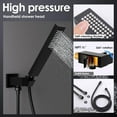 thumbnail image 3 of Bathroom Square Matte Black Solid Brass Hand Held Shower Head With Wall Connector and Hose System Wall Mount Handheld Showerheads Set, 3 of 8