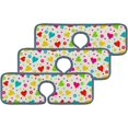 thumbnail image 7 of 3Pcs SKYSONIC Faucet Absorbent MatValentine's Day Hearts and Flower Washable Counter Drying Pads Behind Faucet, 7 of 7