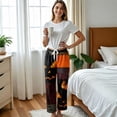 thumbnail image 5 of Trgacdwlo Halloween Fleece Pajama Pants Women Funny Pumpkin Ghost Flannel Wide Leg Sleep Pants Women Festival Fall Winter Warm Pajama Pants Fuzzy, 5 of 6