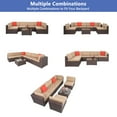 thumbnail image 5 of Clearance! Patio Outdoor Furniture Sets, 7 Pieces All-Weather Rattan Sectional Sofa with Tea Table and Cushions, PE Rattan Wicker Sofa Couch Conversation Set for Garden Backyard Poolside, B4529, 5 of 11