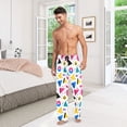 thumbnail image 6 of FORMRS Mens Pajama Pants with Pockets Sleepwear Lounge Bottoms Sizes S-2XL, Yellow Retro Shapes, 6 of 7